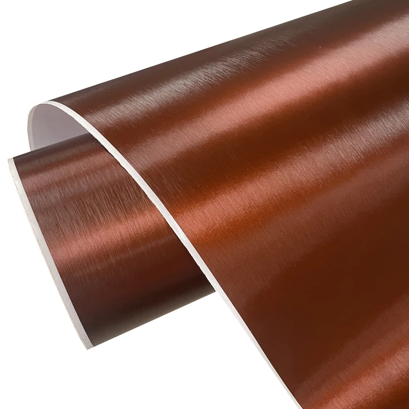 Premium Chrom gebürsteter metallischer Stahl Kupfer braun Vinyl Wrap Film DIY selbstklebende Aufkleber Automotive Car Wrapping Folie