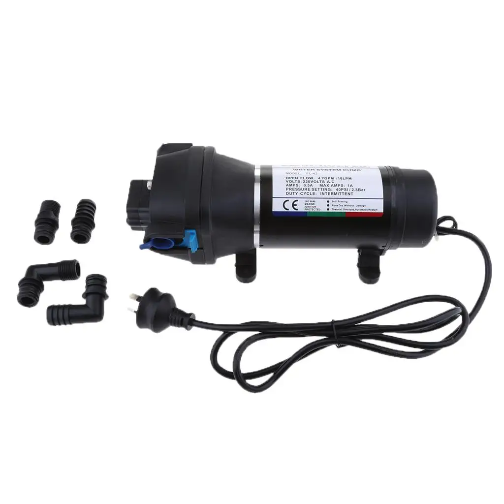 Automatic Diaphragm Water Pump 220V Self Priming 40psi for Industrial Weak Acid Alkali Brine Transfer