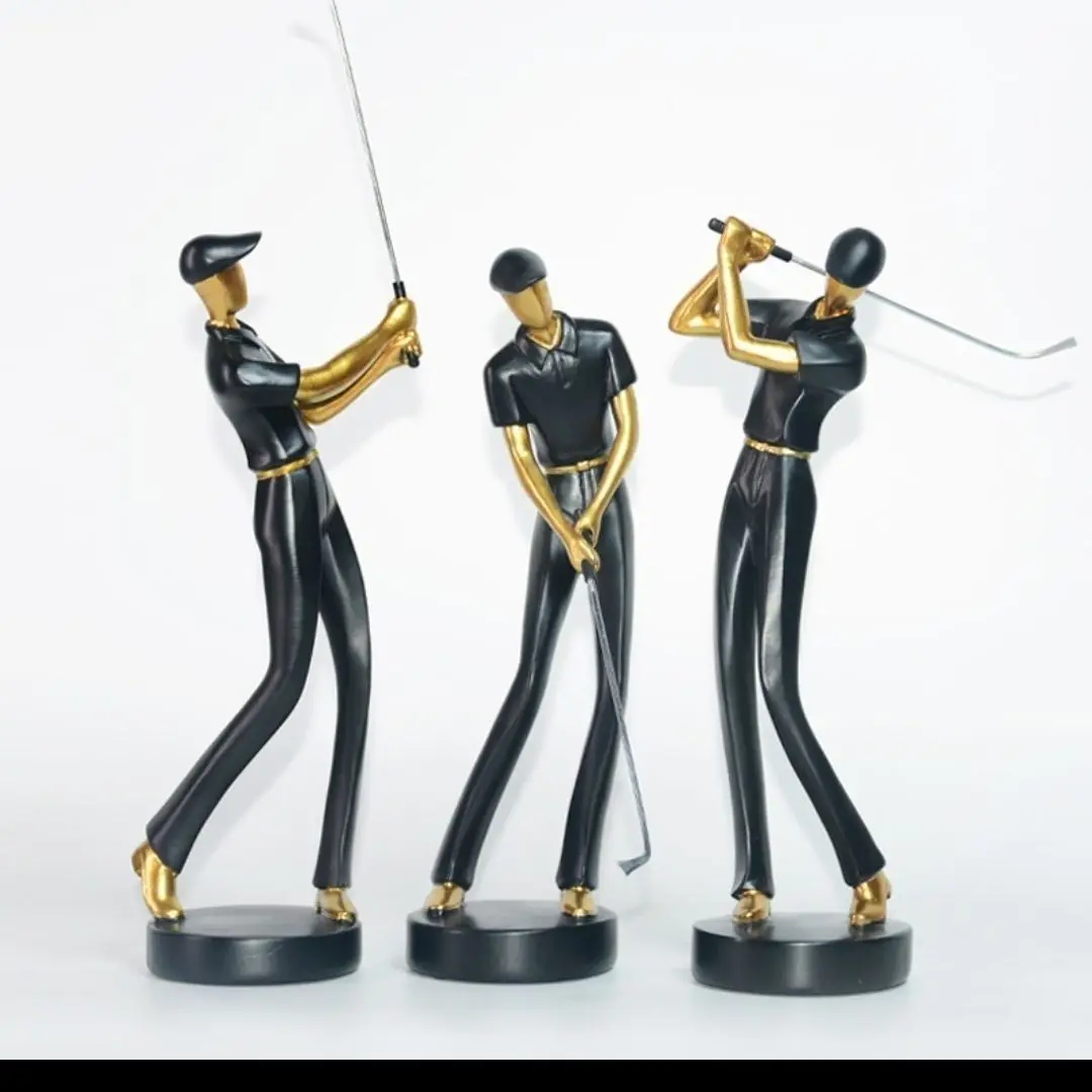 

Modern Golf Sports Character Resin Decorations Home Living Room Porch Figurines Crafts Model Room Office Sculpture Accessories