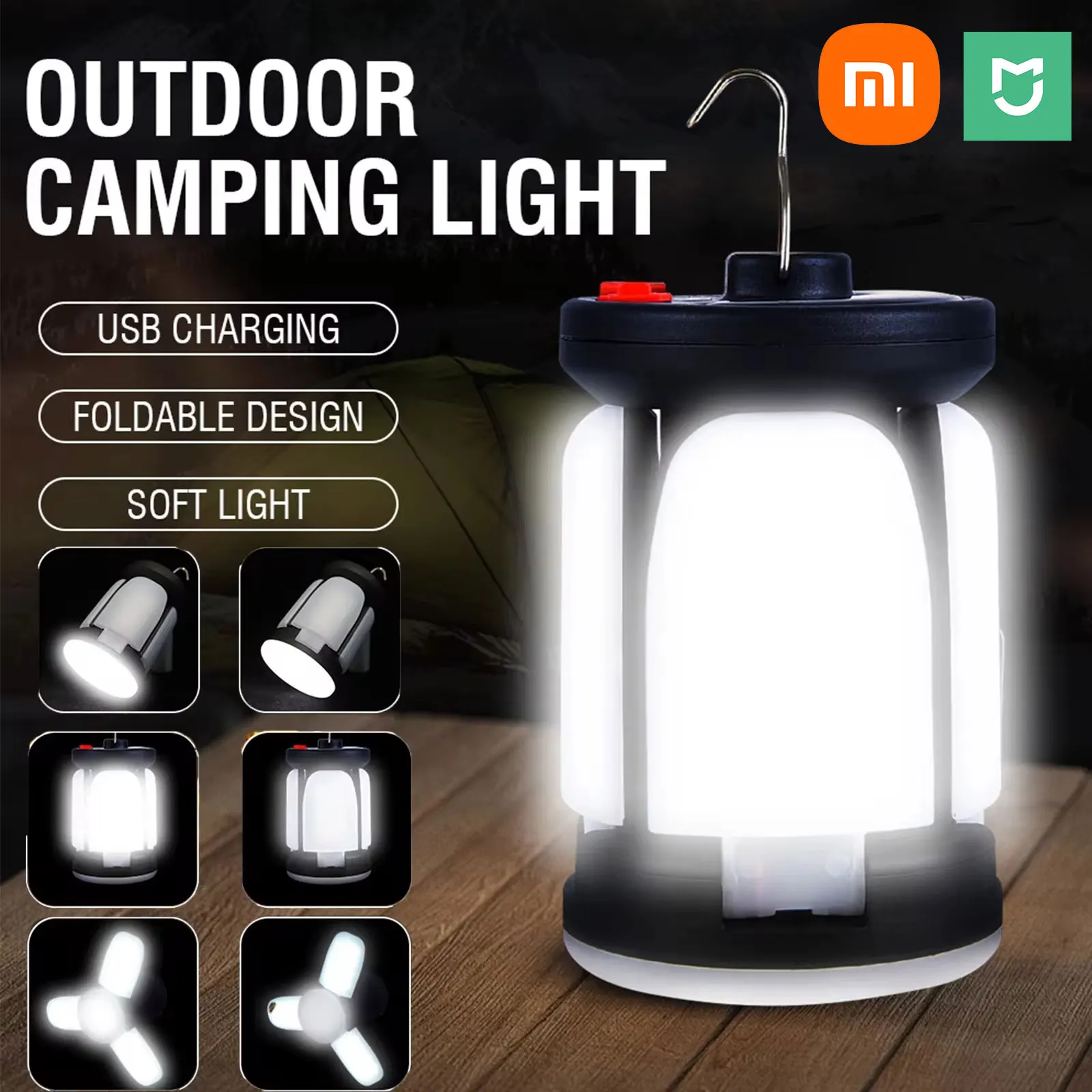 

Xiaomi MIJIA Outdoor Lighting Light Portable LED Solar Fishing Camping Light Waterproof Tent Lamp Emergency Night Market Light