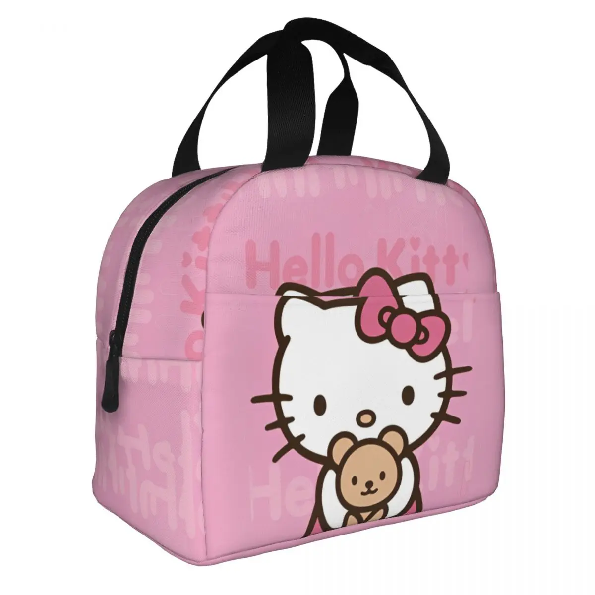 Hello Kitty Kawaii Cartoon Insulated Lunch Bags Thermal Bag Meal Container Portable Lunch Box Tote Men Women Office Travel