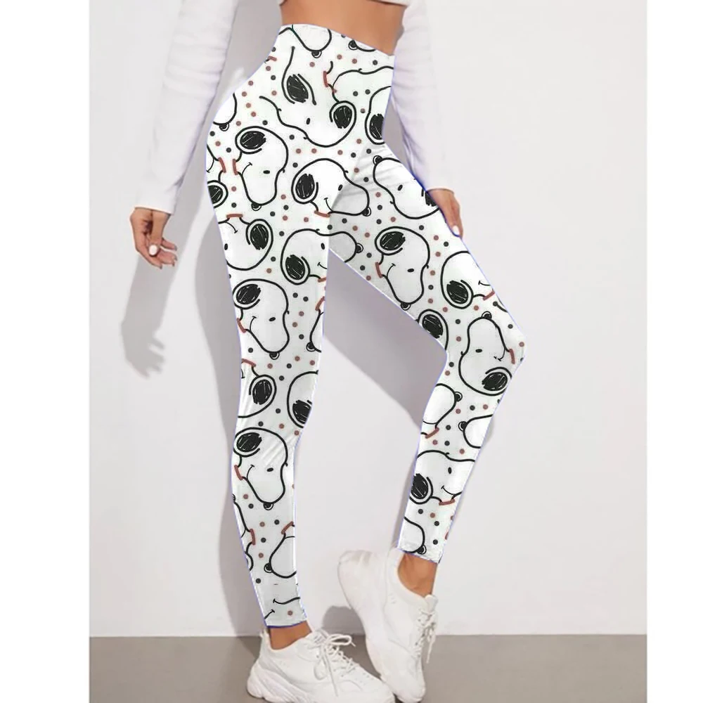 Snoopy dessin animé imprimé Leggings femmes pantalons Sexy Push Up Leggings mode Fitness Leggins gymnase sport taille haute pantalon