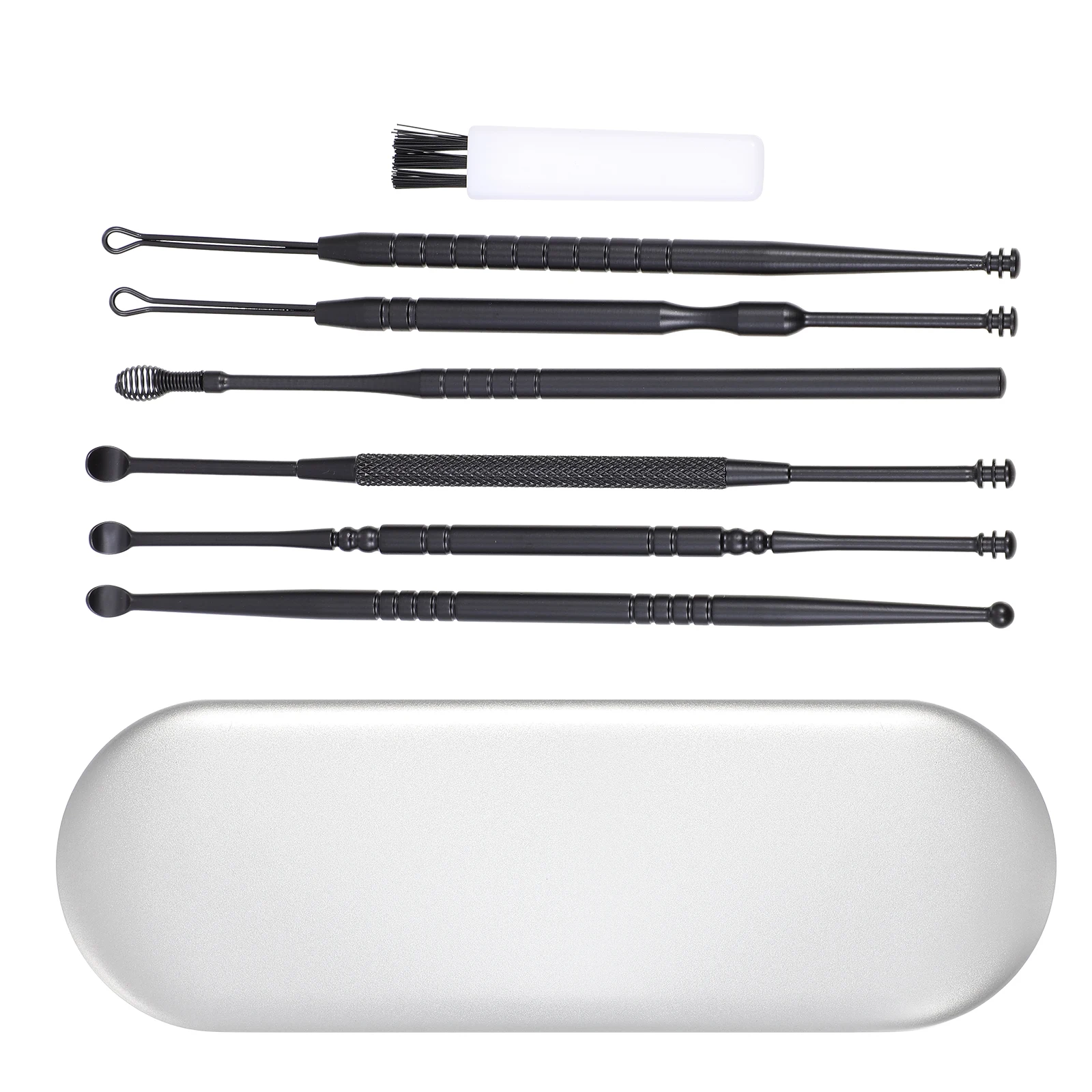 

1 Set EarPlugs Stainless Steel Ear Digging Spoonn EarCleaning Tools Kit Earwax Removal Scoops Ear Picks With Storage Case