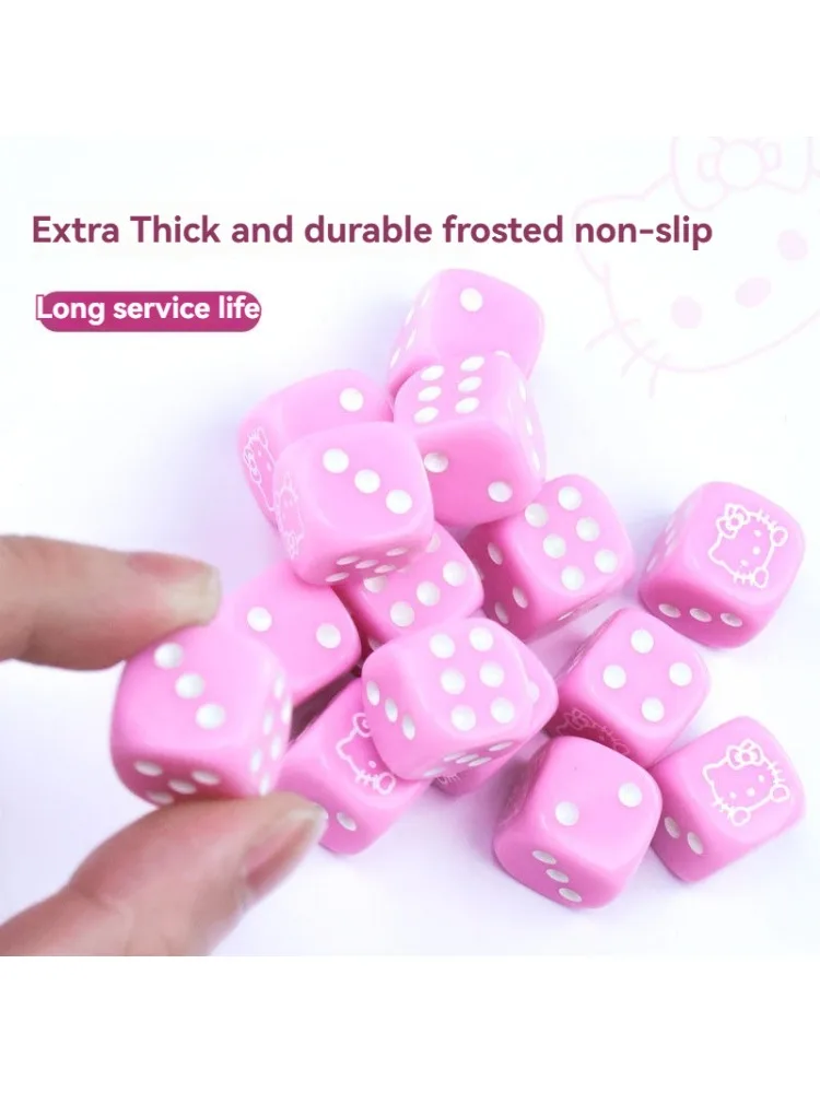 6 pièces Sanrio Hello Kitty dés mignons rose Six faces Spot D6 jeux de jeu dés pour Bar Pub Club fête jeu de société