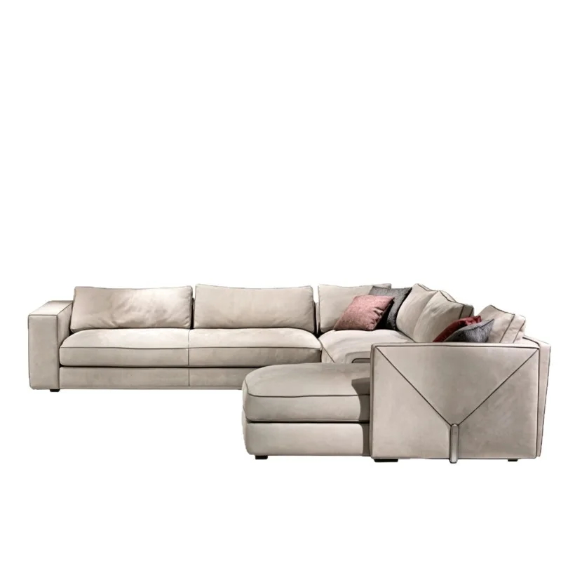 Sofa large flat-layer light luxury sofa combination corner three-person multi-person large apartment
