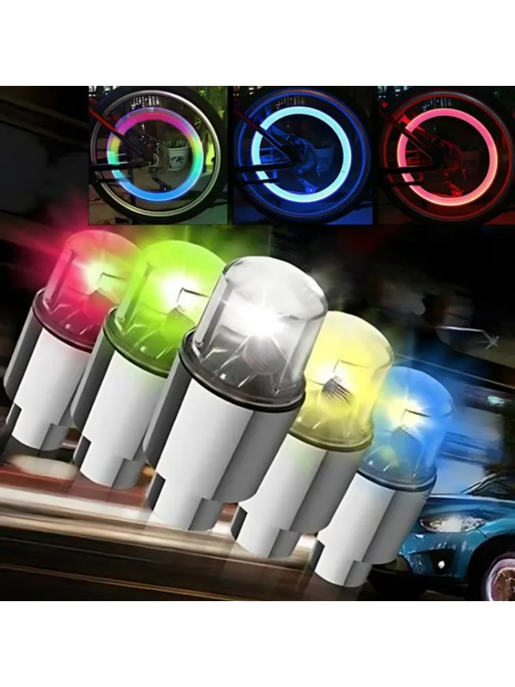 AliExpress Car Hub Ambient Light Bicycle LED Tire Lights Universal Car Neon Lamp Valve Cover Lights Tire Colorful Flashing Bulb Decoration
