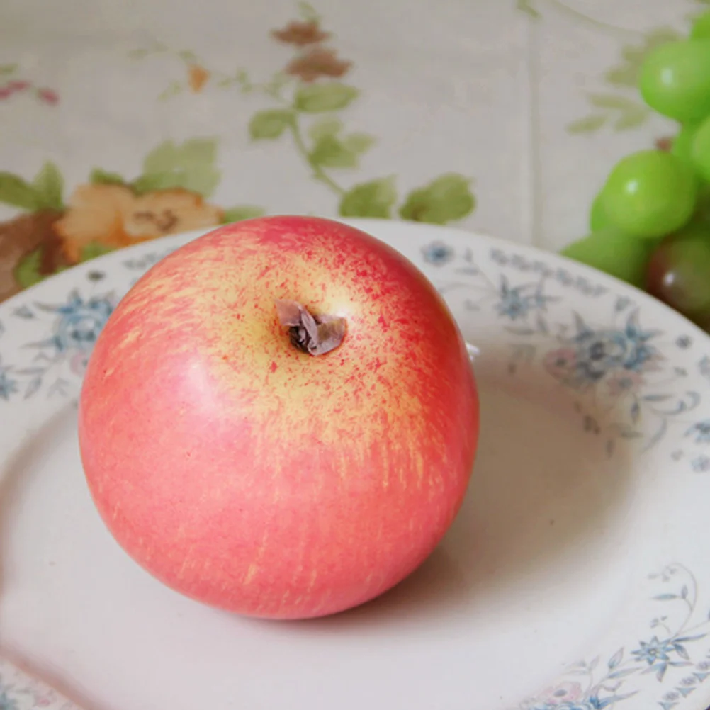 Fake Fruit Photo Props Artificial Apples Display Prop Home Wedding Showcase Decorations (Red) fruit props