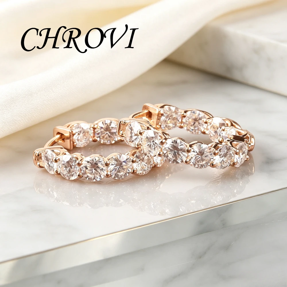 Luxury-Style 925 Sterling Silver Stud Earrings Set with Diamonds, Fashionably Versatile, Full-Diamond Earrings