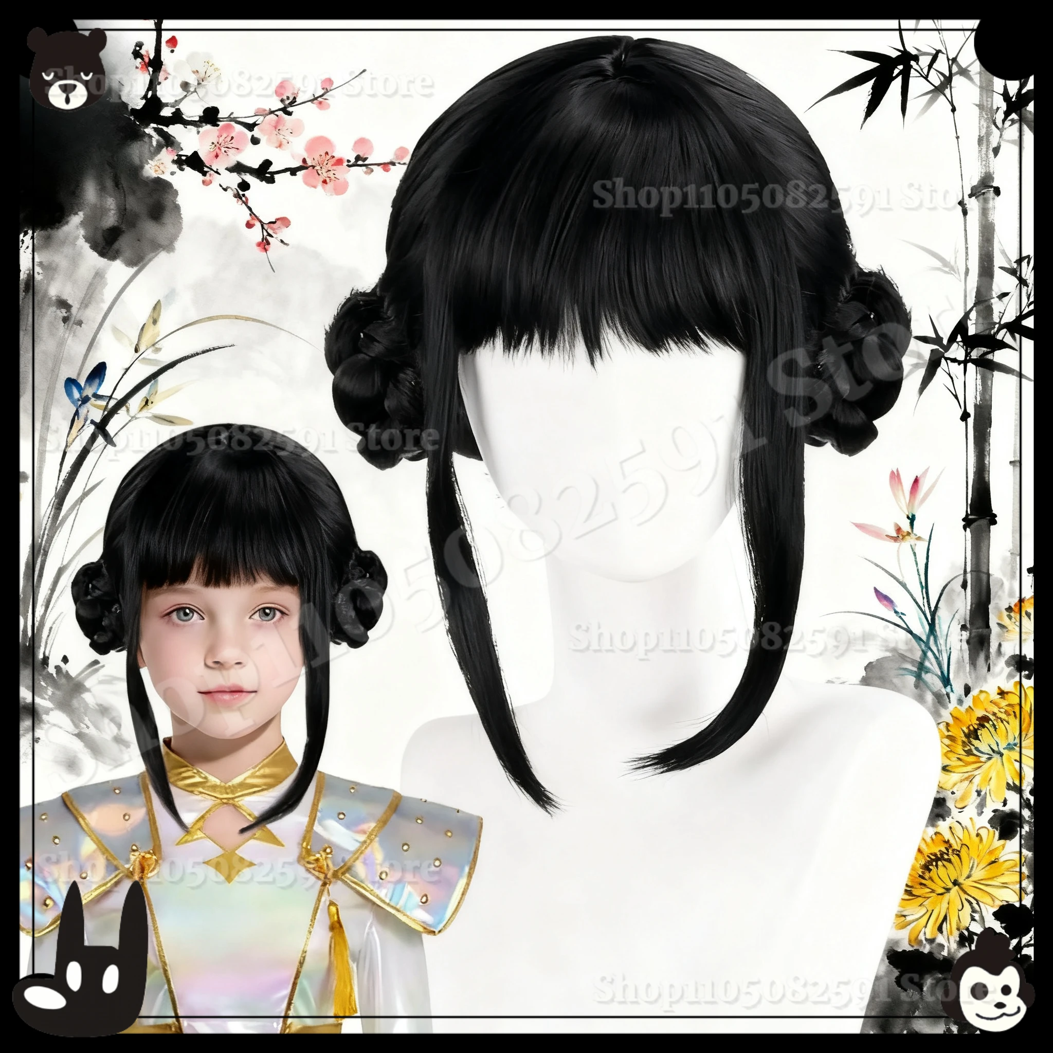 K-pop película Cosplay peluca reloj Rumi Zoey Demon Hunters púrpura negro rojo pelo largo resistente al calor pelucas sintéticas carnaval