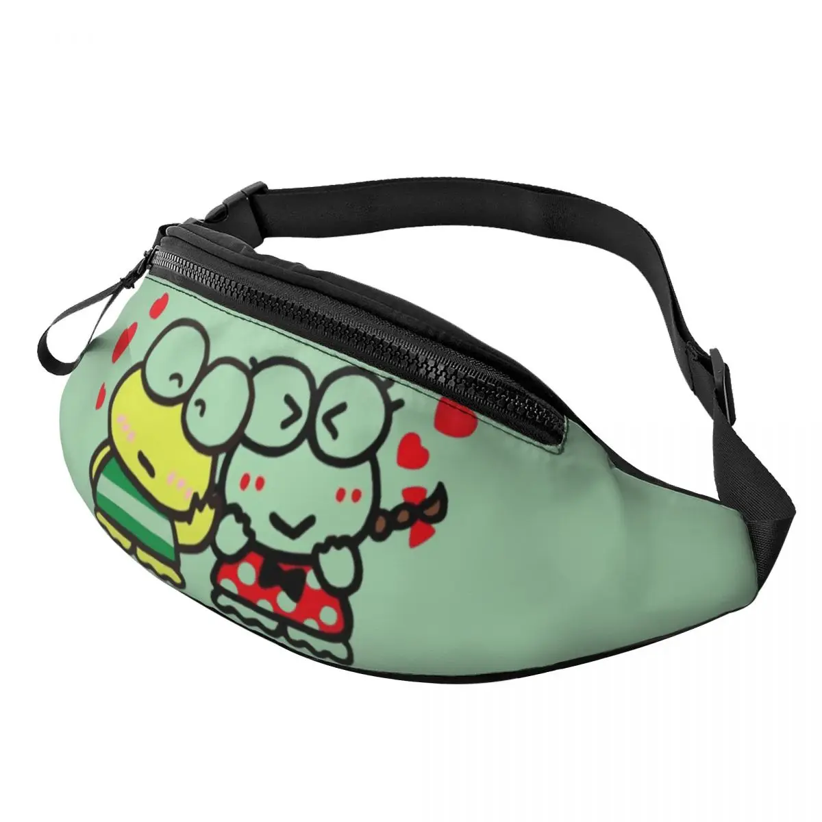 

Custom Cute Kerokero Keroppi Fanny Bag Crossbody Waist Pack Men Women Running Phone Money Pouch