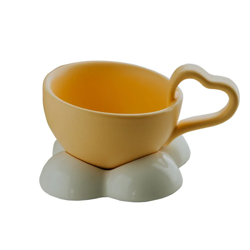 

Набор чашек для эспрессо и блюдец, особенно милый нишевый дизайн, девчачье сердце