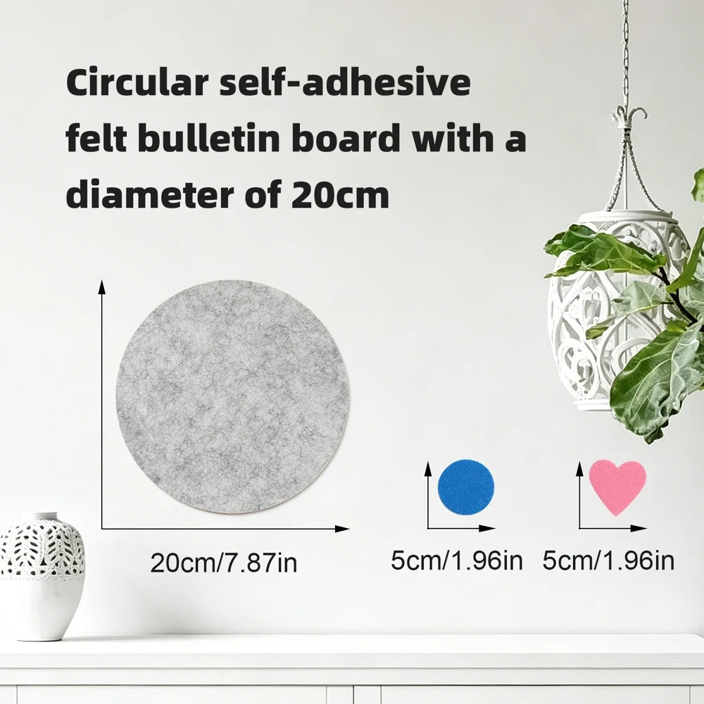 Whole Round Self Adhesive Felt Bulletin Board 4 Mixed Pcs 9mm Thick 20cm No Damage To Wall For Notes Office Christmas Wall Decor