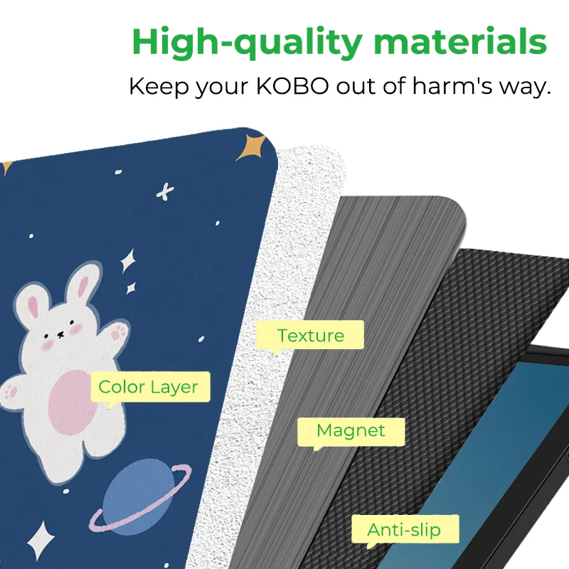 for Kobo Libra Colour and Kobo Libra2 Protective cover 7-inch Auto Sleep Wake function E-book Case with patterns