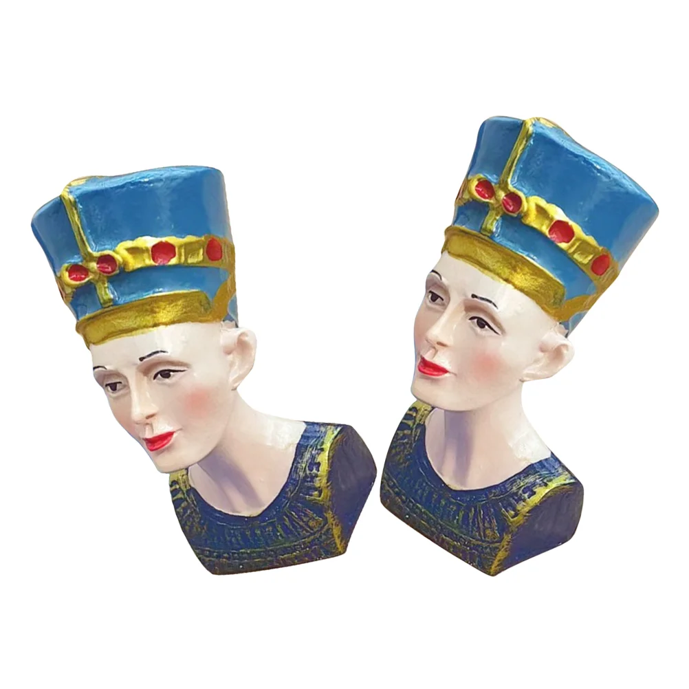 2PCS Resin Egypt Figure Statue Ancient Decor Ancient Egyptian Sculpture nament Home Gift Mini Figure