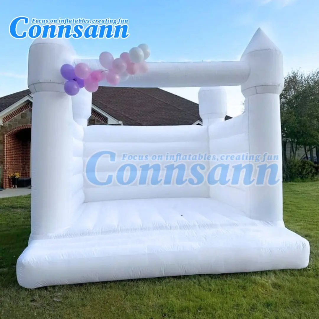 

13x13ft Inflatable White Bounce House Castle with Blower&Repair Kit White Bounce House for Kids,Adults party Customization