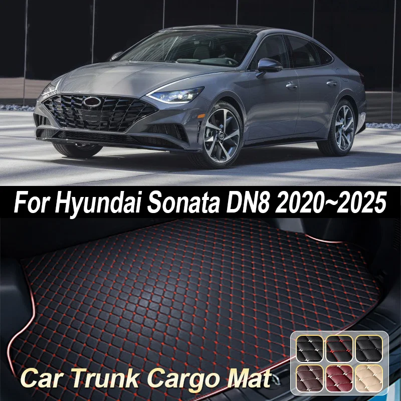 

Для Hyundai Sonata DN8 аксессуары 2020 ~ 2025 2023 кожаный коврик для багажника автомобиля коврики для багажника подушка для хранения коврик авто интерьер