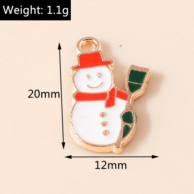 20 Stück gemischte Cartoon-Emaille-Weihnachts-Schneemann-Anhänger für Schmuckherstellung, Ohrhänger, Halsketten, DIY-Bastelzubehör, Geschenk – Detail 25
