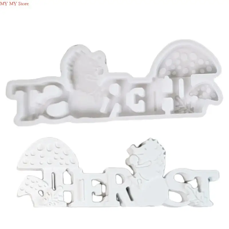 

Letters with Hedgehog Mushroom Mould Autumn Silicone Molds Ornament Molds Castings Molds Plasters Molds