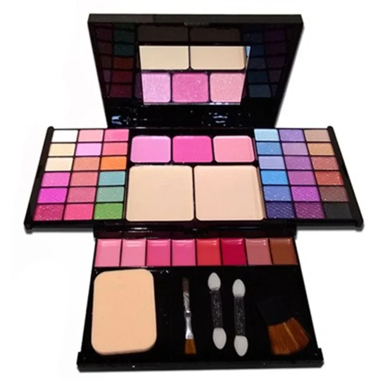 Mode 49 Farbe Lidschatten Palette Set Make-up Set komplettes Kit 36 Lidschatten 8 Lip gloss 3 Rouge 2 Power mit Make-up Pinsel Puff