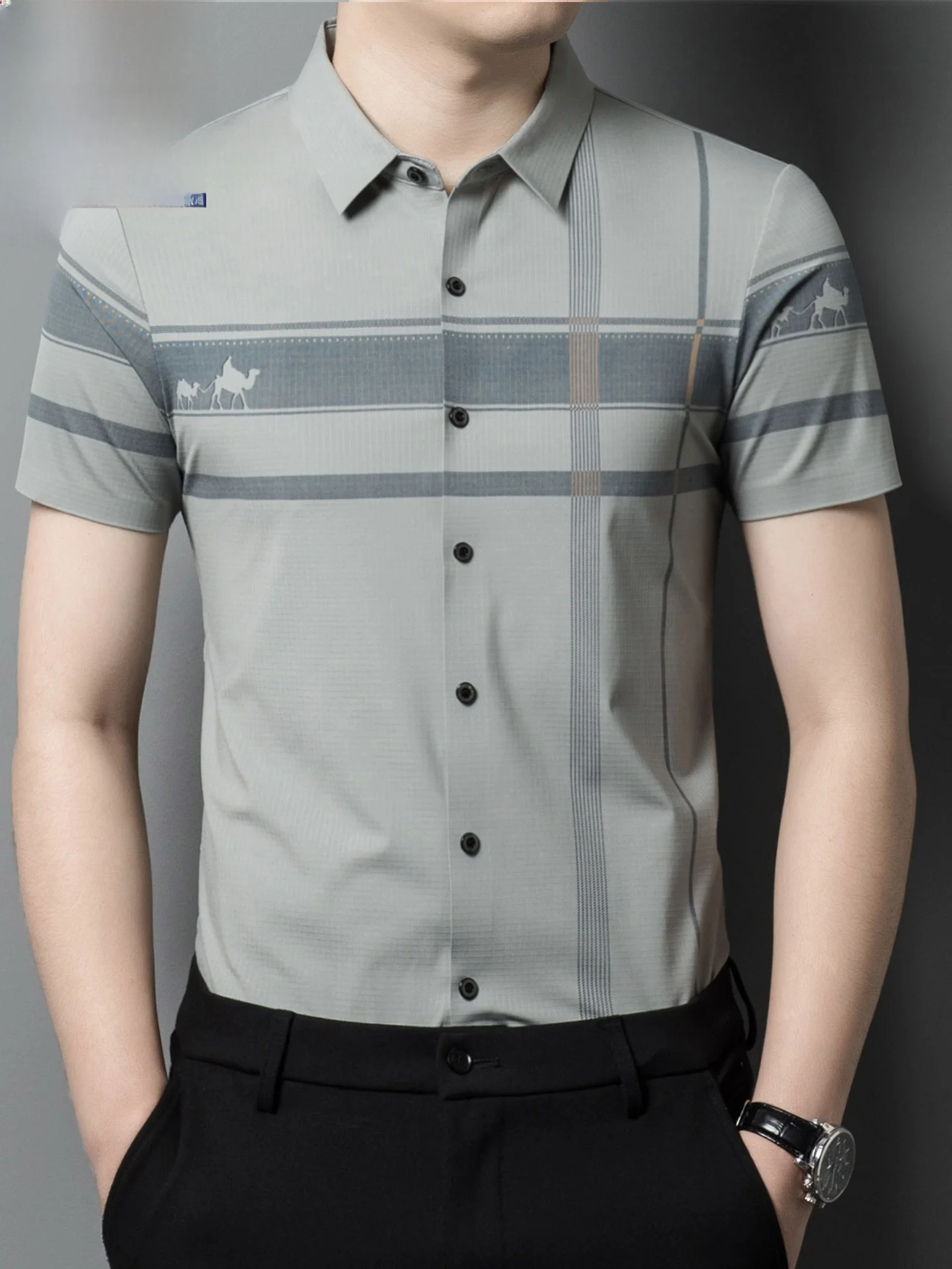 

Мужская летняя рубашка TUCANO из ледяного шелка, тонкая, повседневная, не требующая глажки, приталенная, для делового стиля