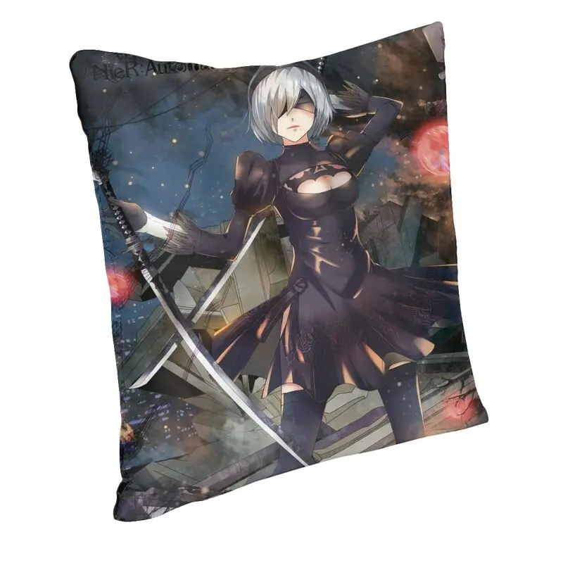 Fashion Nier Automata Anime Hentai Girl Sexy Yorha 2b Square Throw Pillow Case Decoration 3D Two Side Printed Cushion Cover Sofa