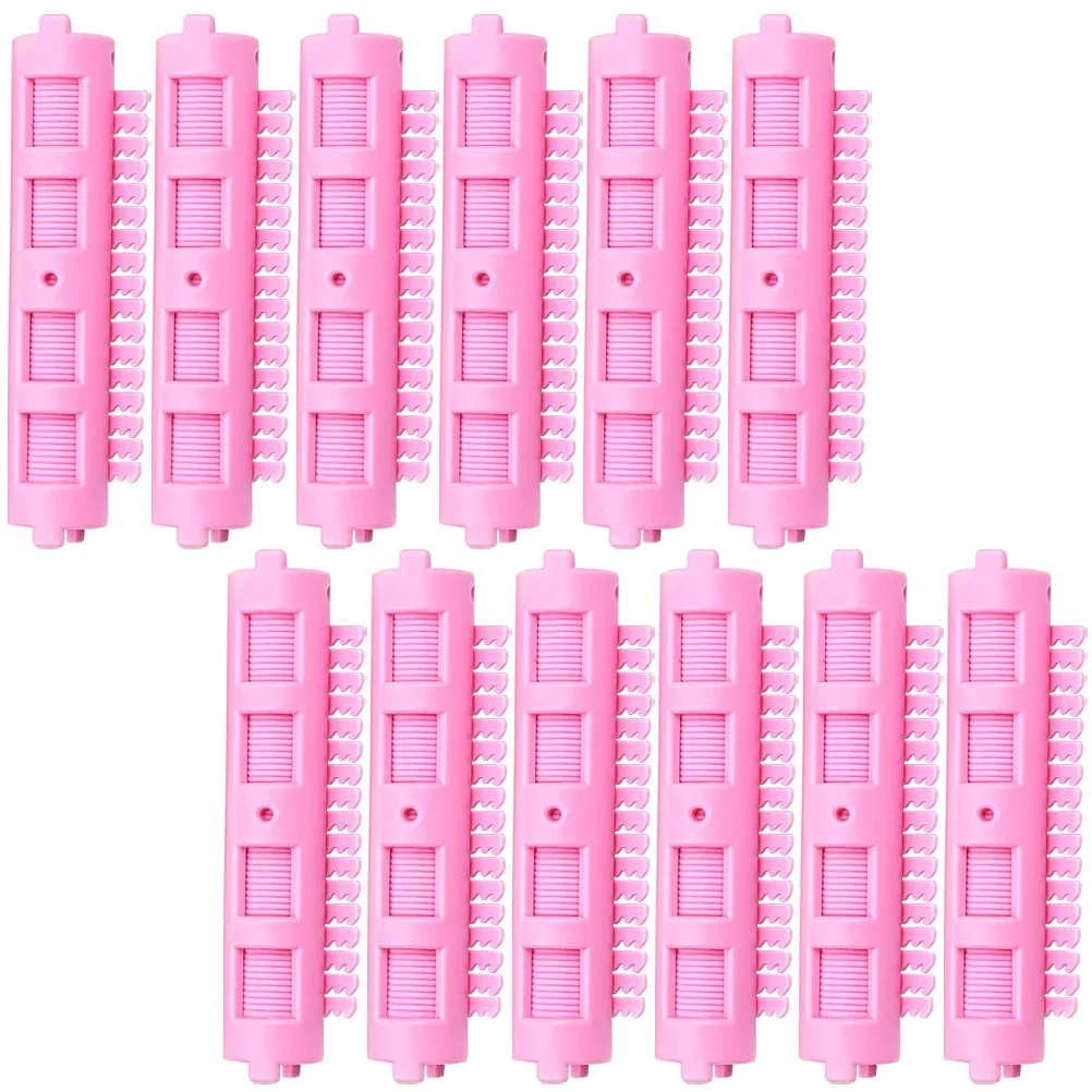 

12 Pcs Perm Bar Round Hair Brush Curl Styling Rods for Natural Root Clip Tool Clips Curly Volume Curlers Women's