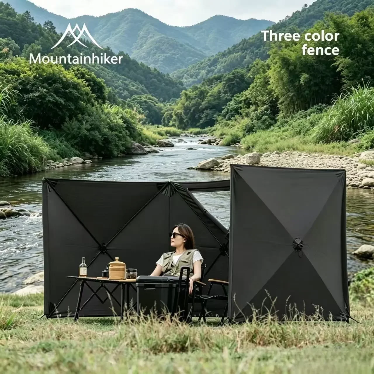 Mountainhiker New Windscreen 4-Step One-touch Camping Windshield Tarp Screen