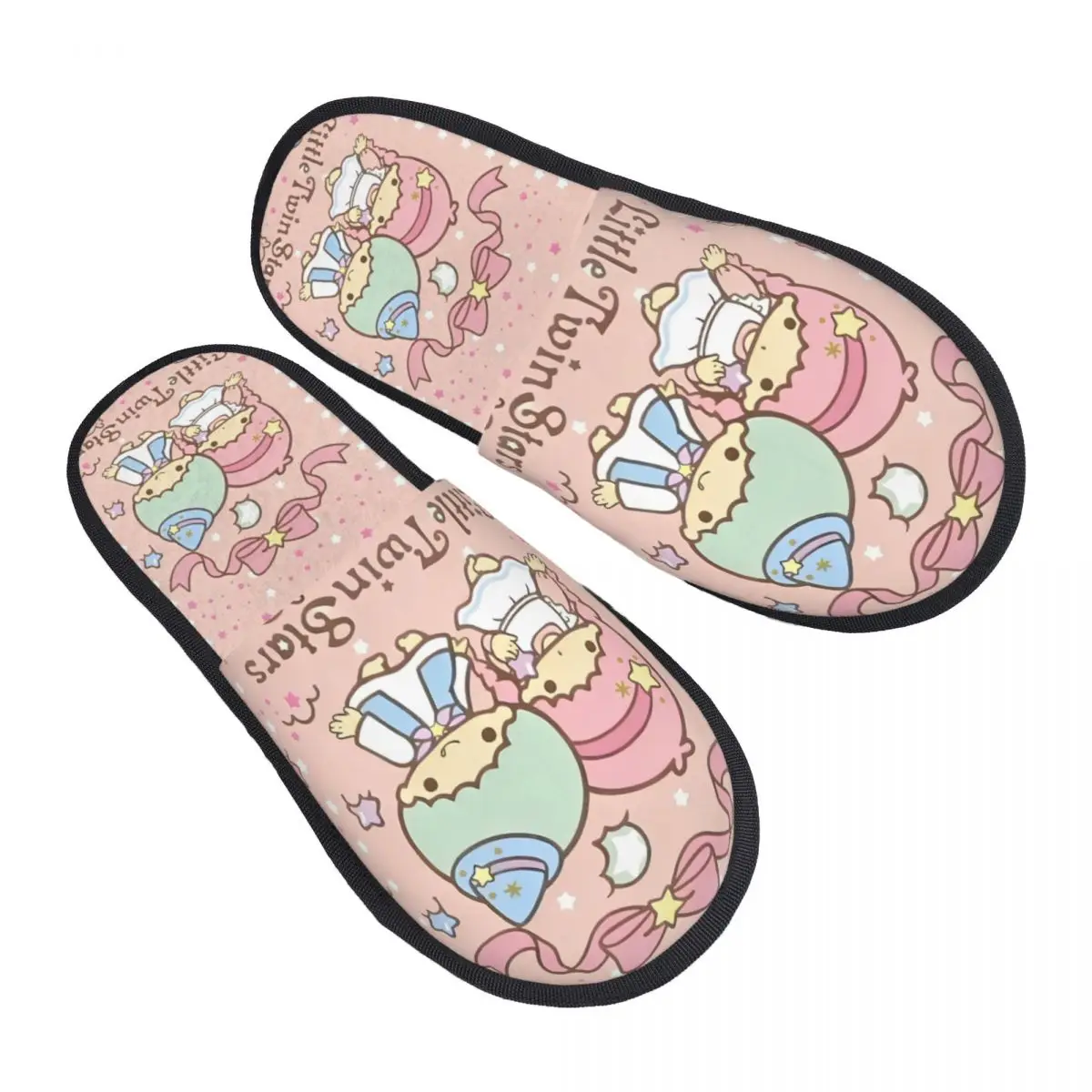 

Уютные тапочки Sanrio Little Twin Stars Kiki в стиле аниме с эффектом памяти, женские тапочки Lala с рисунком Kawaii, домашняя обувь для спальни
