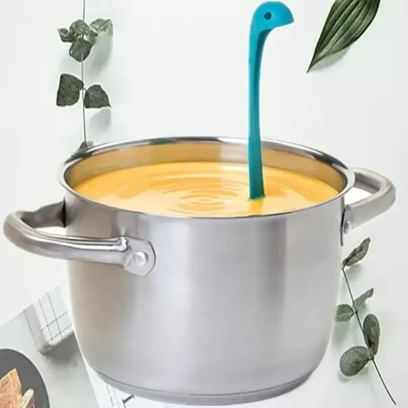 Hot Food-Grade Soup Spoon Long Handle Spoon Cooking Utensils Tableware Kitchen Vertical Dinosaur Soup Spoon Kitchen Tableware