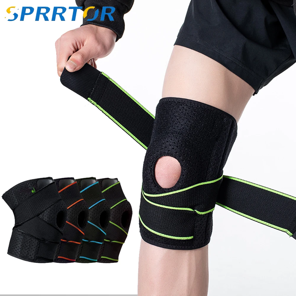 

Knee Brace Professional Sports Safety Adjustable Knee Support Knee Gel Pad Guard Protector bandage Strap for Knee Pain