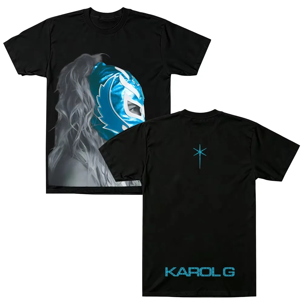 Limited Edition Cream Luchador Mask Tee Karol G Fashion Casual Printed T Shirt Unisex Summer Cotton Short Sleeve O Neck Tops Tee
