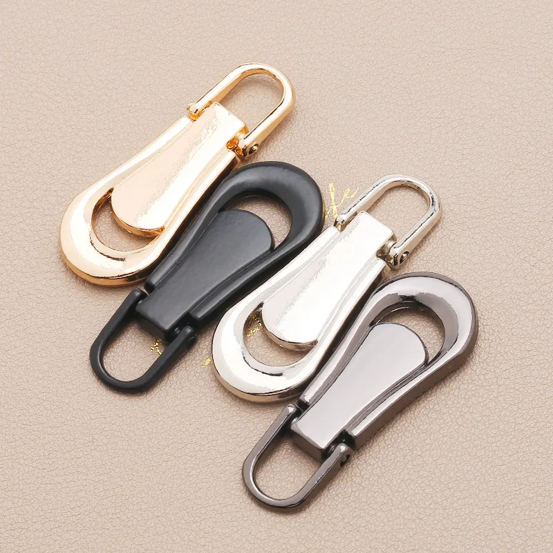 2pcs 42.5/32mm Universal Zipper Puller Repair Kit Replacement Zip Slider Zipper Pulls Fixer for Jackets Luggage Bag Shoes Sewing