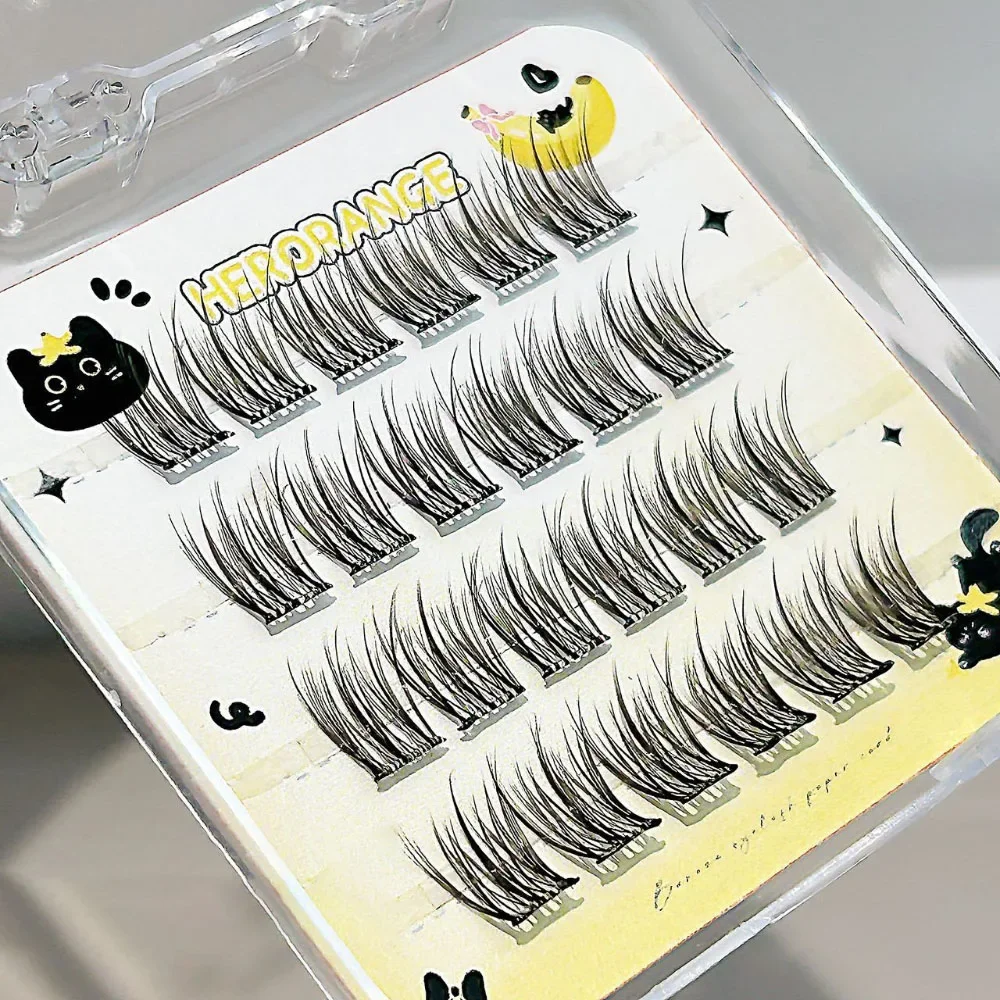 

Glue-free False Eyelashes Portable Natural Individual Cluster Lower & Upper Fake Lashes Makeup Tools for Travel Supplies