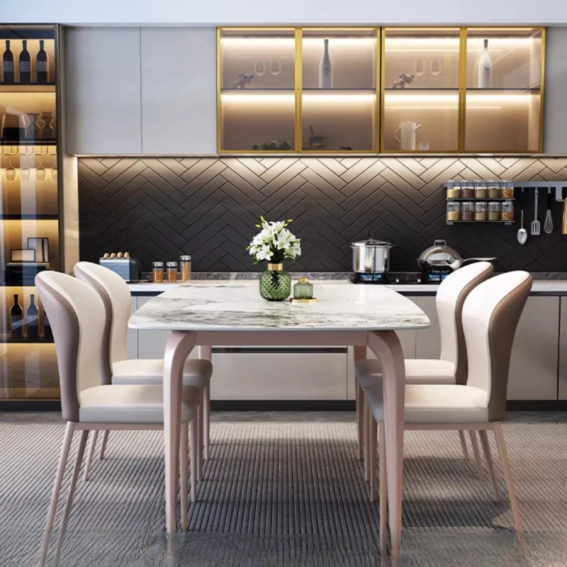Italian Minimalist Dining Table Luxury Modern Lounge Designer Dining Table Nordic Center Mesas De Jantar Kitchen Furniture