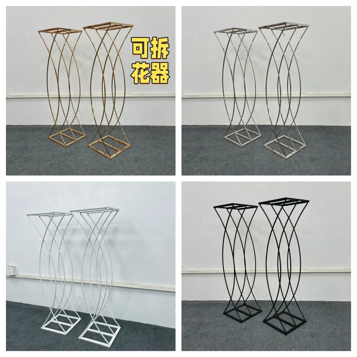 

Geometric Flower Stand Centerpiece Wedding Reception Banquet Table Decor Road Guide for Hotel Restaurant Home Vase Ornament