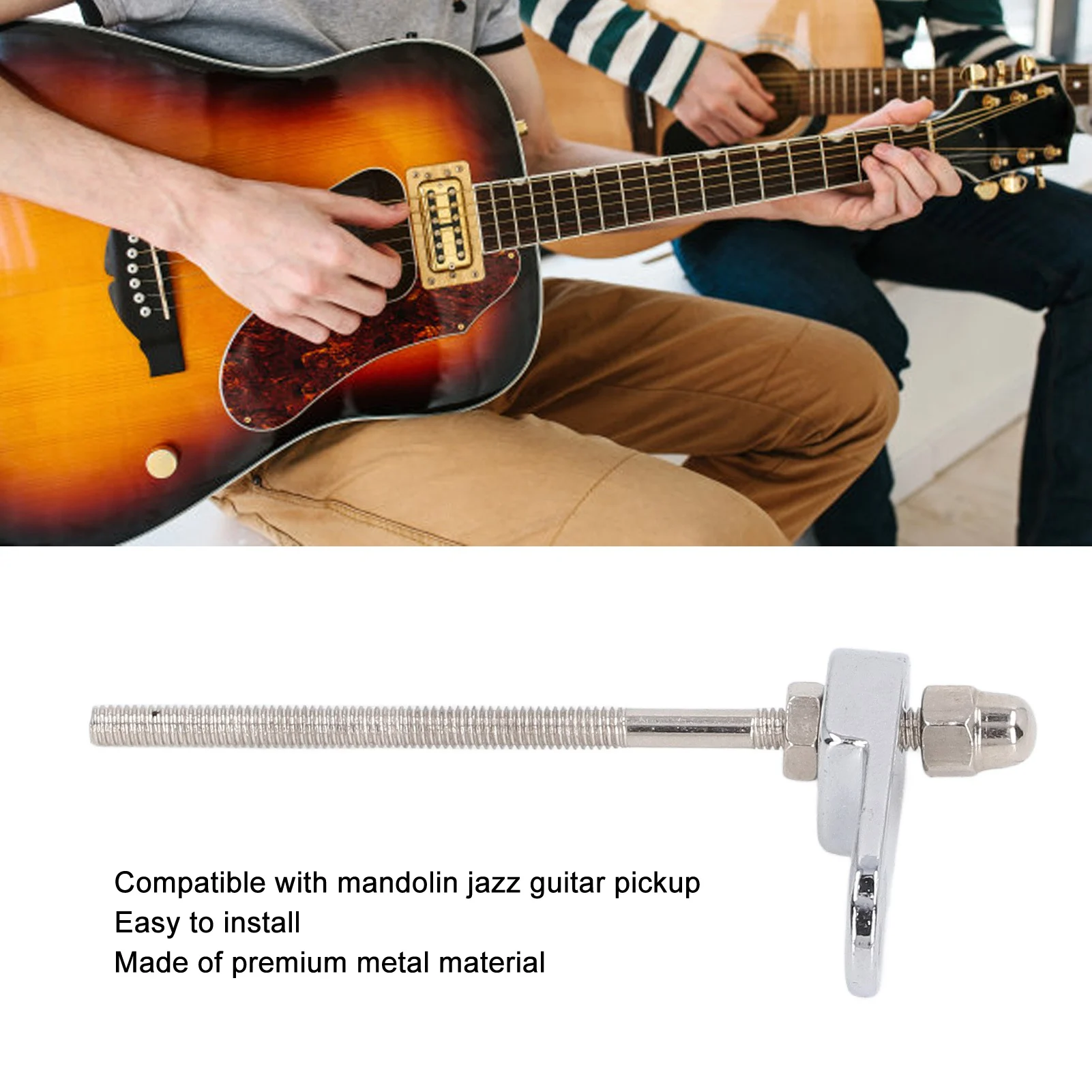 Mandolin Pickguard Mounting Bracket High Strength Metal Silver Mandolin Pickguard Support with Screw