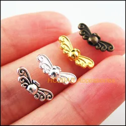 Fashion  80Pcs Retro Tibetan Silver Bronze Tone Gold Silver Color Animal Wings Spacer Beads Charms 4.5x14mm