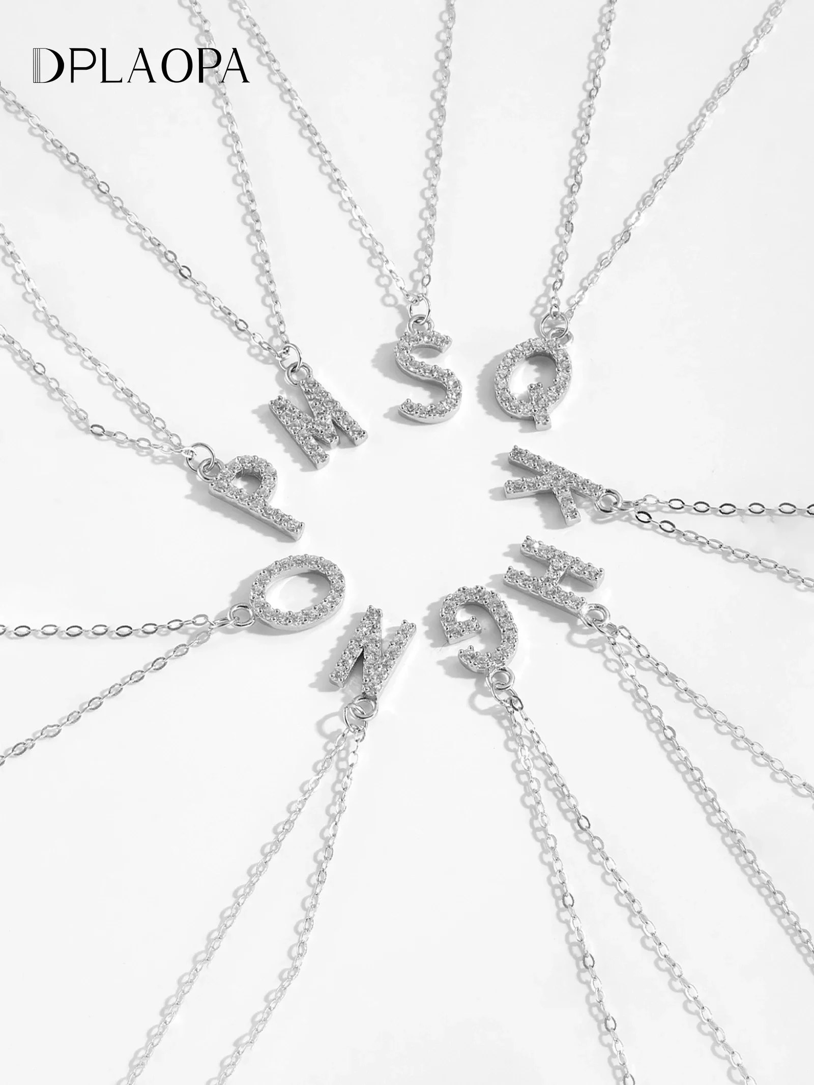 Ug LAOPA-Collier monogramme en argent regardé 925 pour femme, lettre de l'alphabet initiale, pendentif long, bijoux fins de luxe, cadeau, JO2024