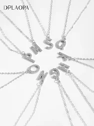 DPLAOPA Women 925 Sterling Silver Letter Alphabet Initial Pendant Monogram Necklace Long Chain 2024 Luxury Fine Jewelry Gif