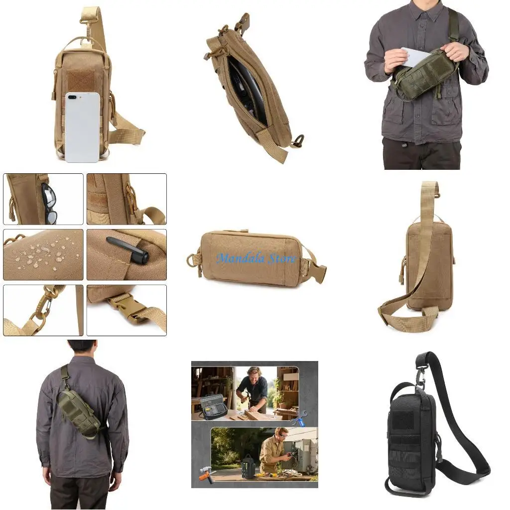 U2JC Electrician Work Bag 1680D Waterproof Fabric Construction Portable Crossbody Bag With Organized Pocket Layout