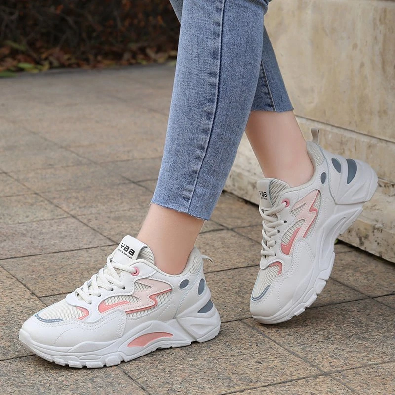 Höhe zunehmende klobige Turnschuhe Frauen Plattform Schuhe neue Mode atmungsaktive Mesh Sport Damen Sneaker Casual Sneakers