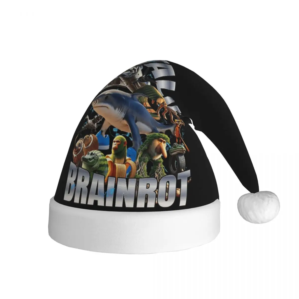 Italian Brainrot Tralalero Tralala Christmas Hat for Adult Men Women Santa Hat Cap Xmas Decoration Headdress