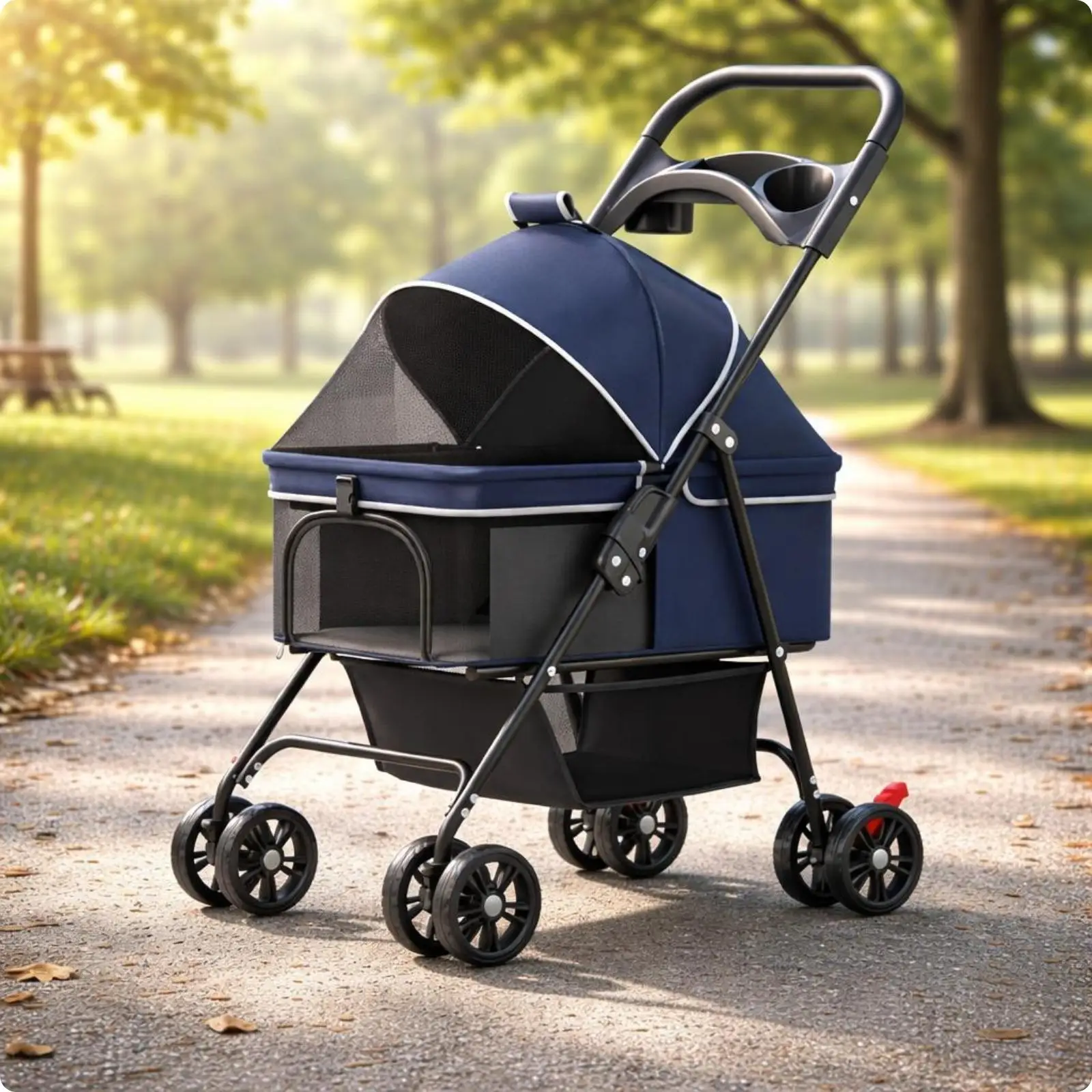 Foldable Pet Transport Cart Carrier for Small Dogs Cats Portable Rolling Travel Cart with Detachable Carrier Bag Oxford Cloth Foldable Pet Transport Cart Carrier for Small Dogs Cats Portable Rolling Travel Cart with Detachable Carrier Bag Oxford Cloth