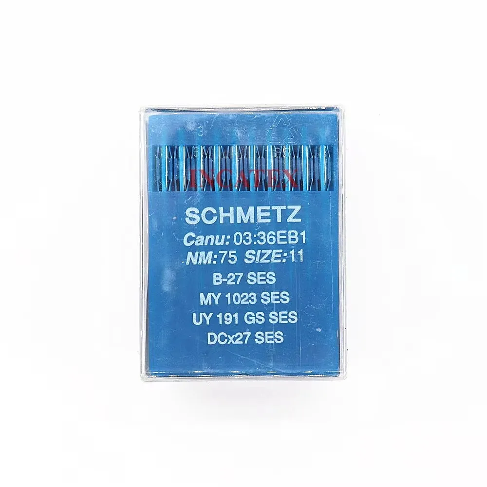 100 Pcs Genuine Schmetz Sewing Needle B-27 SES MY 1023 SES UY 191 GS SES DCx27 SES 70/10 75/11 For Industrial Sewing Machine