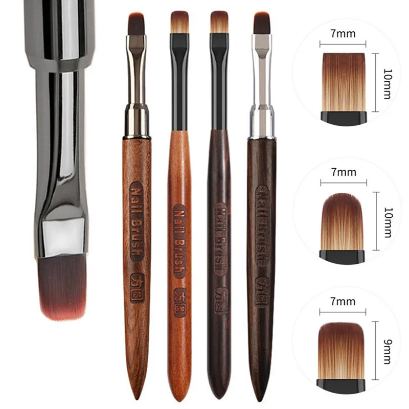 

2 шт. кисти для рисования на ногтях с ручкой из сандалового дерева для маникюра, создания линий, градиентов, УФ-геля, наращивания и дизайна ногтей
