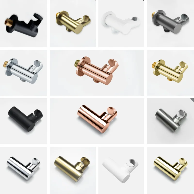 Brushed Gold Shower Head Holder Handheld Shower Spray Holder Wall Mounted Bidet Spray Holder Hidden Shower Accessories