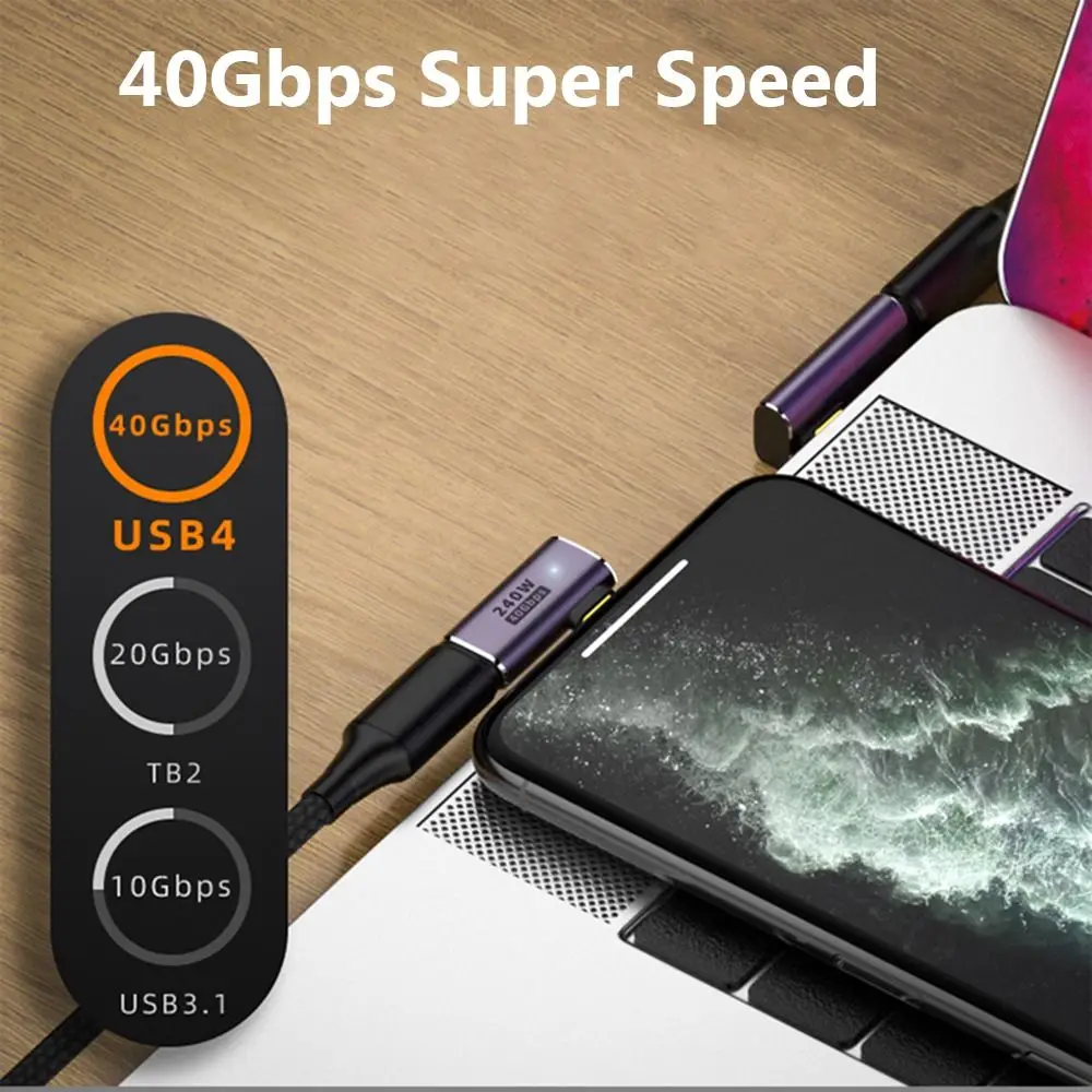 LED Indicator 8K 60HZ Male to Female 40Gbps 240W Fast Charging USB C Converter Type C Adapter