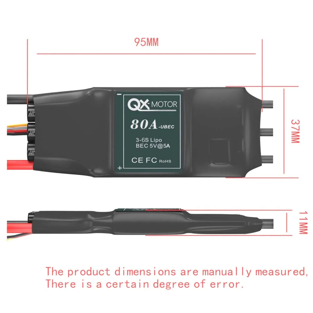 QX-Motor 64MM 12 łopatek EDF QF2822 2100KV 2300KV 3300KV 4300KV Silnik bezszczotkowy z 60A / 80A ESC do samolotu RC Fms Freewing