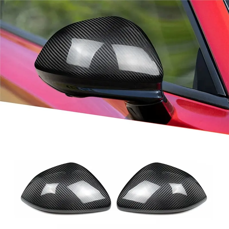NEW-Real Carbon Fiber Trim Side Mirror Cover Sticker For Dodge Charger 2 4 Door 2024-2026 Rearview Mirror Cover