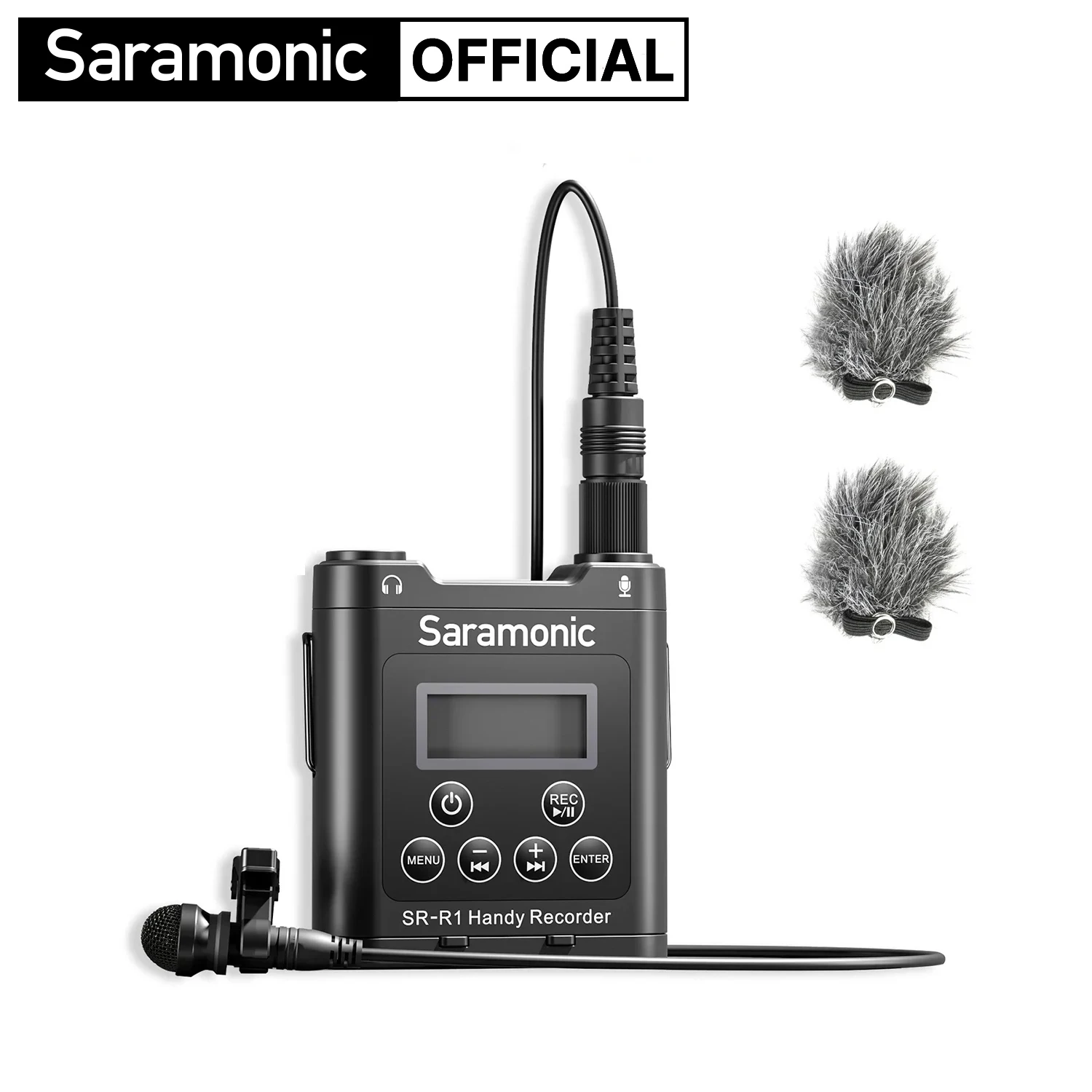 Saramonic-Gravador MicroSD Handy Miniatura com Lavalier, Microfone para Eventos Públicos, Videografia Pública Shoots Shows, SR-R1